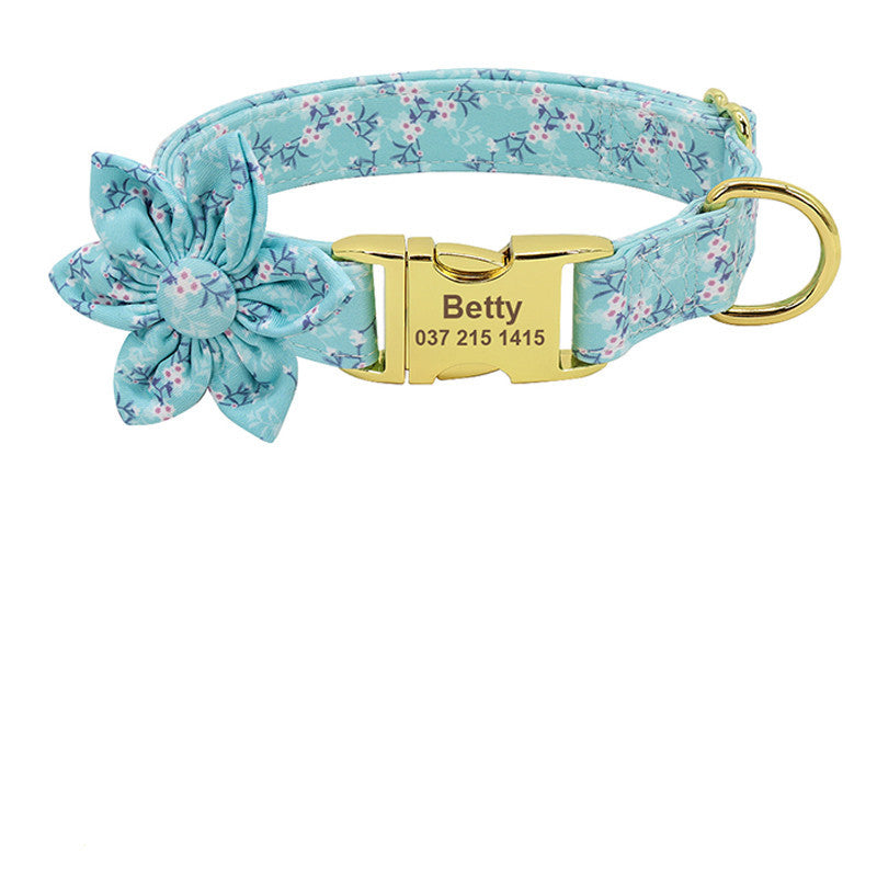 PawPrints™ – Personalized Dog Collar with Removable Flower