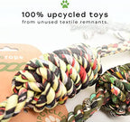 Rerope Looper Barrel with Tennis Ball Upcycled Textile Rope Dog Toys