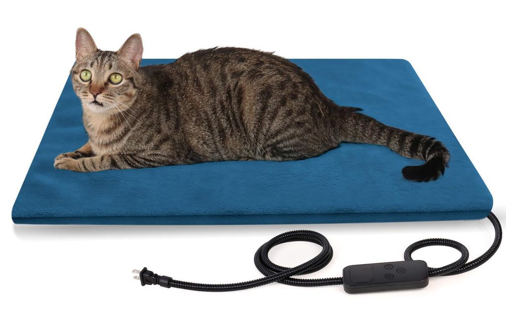 rolimate Pet Heating Pad for Dogs and Cats 6-Temp Control with Timer 100% Waterproof Electric Warming Heated Dog Cat Mat Blanket Bed for Outdoor Senior Dog Cat House Whelping Box