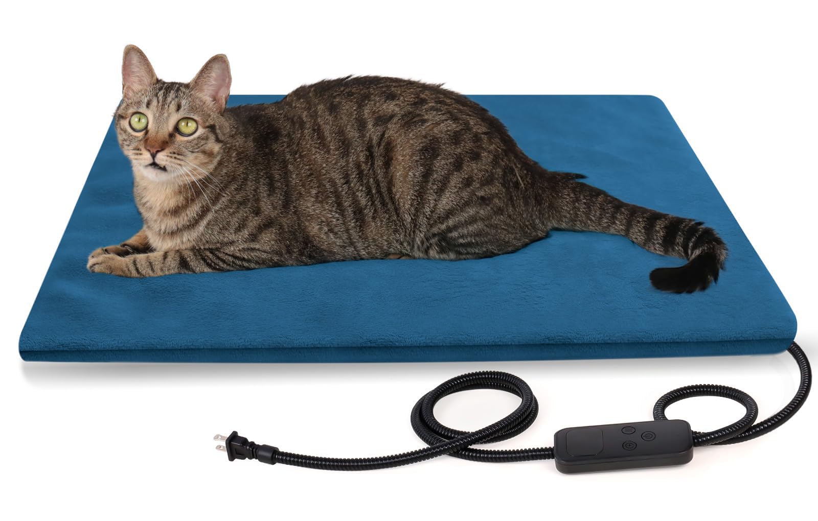 rolimate Pet Heating Pad for Dogs and Cats 6-Temp Control with Timer 100% Waterproof Electric Warming Heated Dog Cat Mat Blanket Bed for Outdoor Senior Dog Cat House Whelping Box