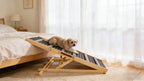 Adjustable Solid Wood Dog Ramp with 6 Height Settings and Non-Slip