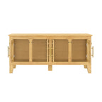 Rattan Wooden Dog Crate Cabinet with Storage – Indoor Rubber Wood Pet