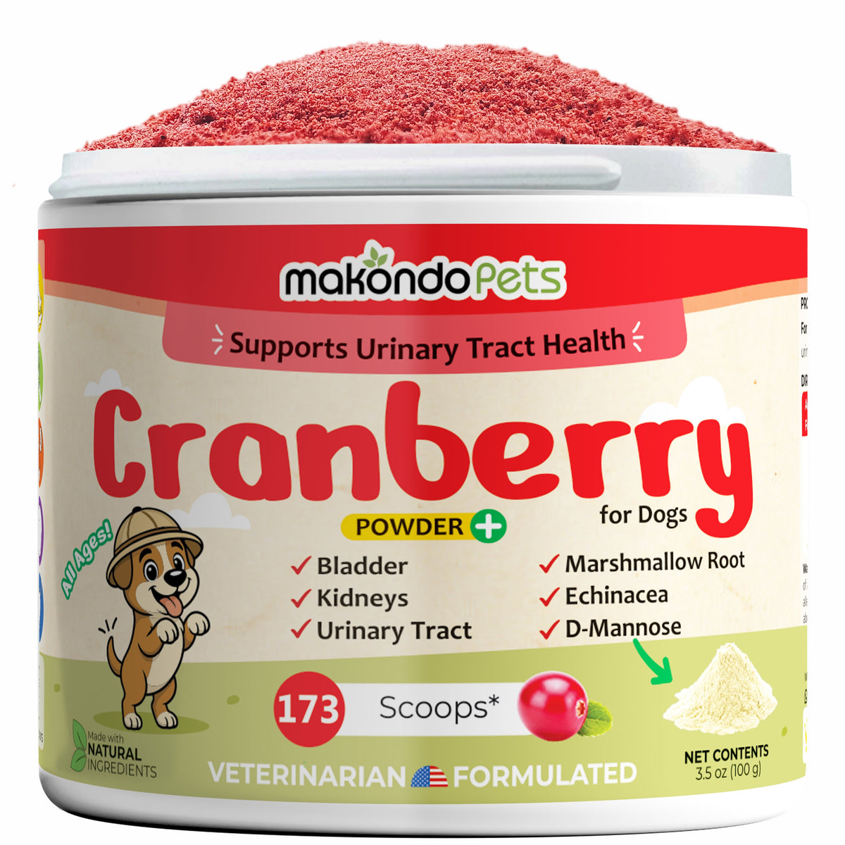 Cranberry for Dogs | Urinary Tract Support | 173 Scoops