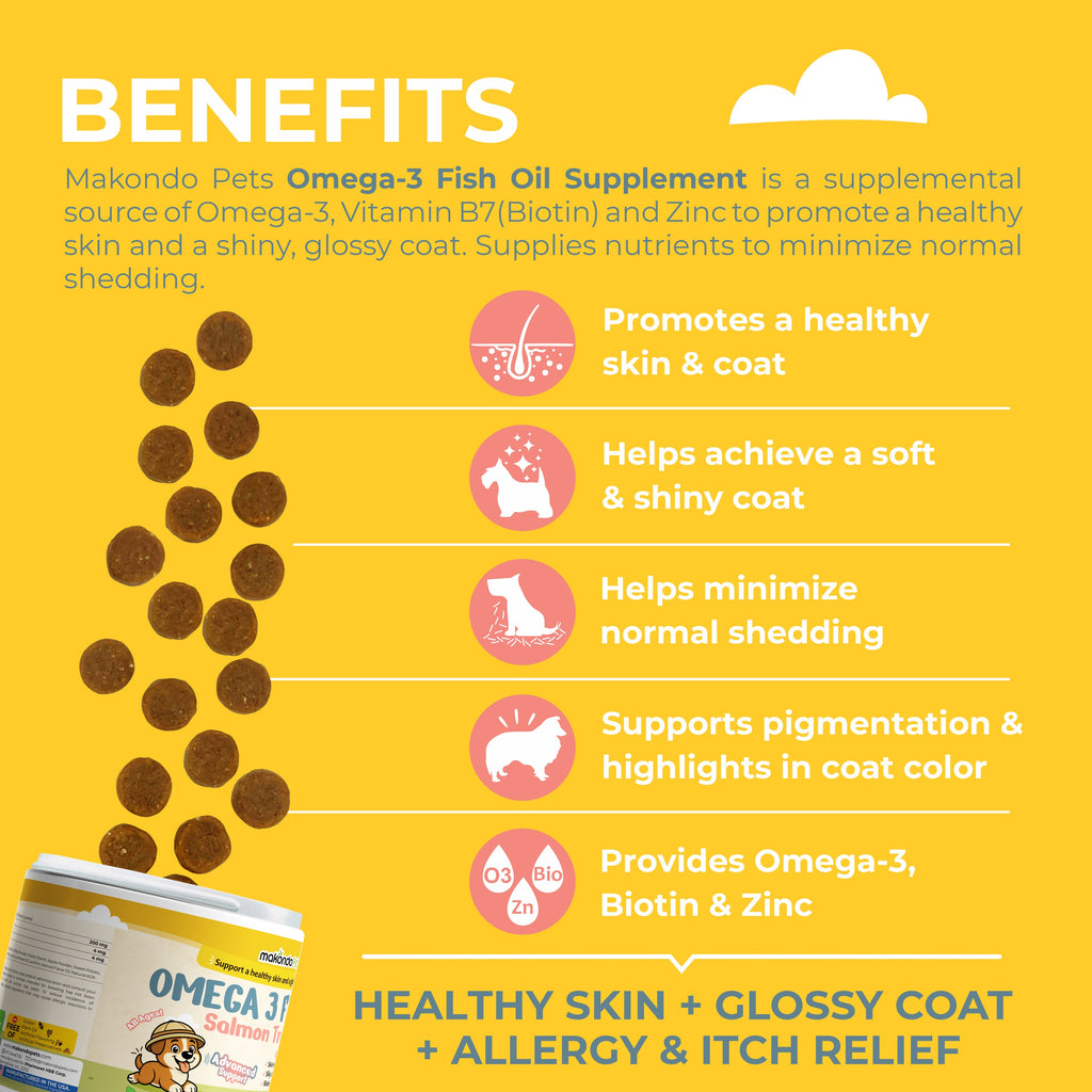 Omega 3 for Dogs | Salmon Oil | 120 Soft Chews