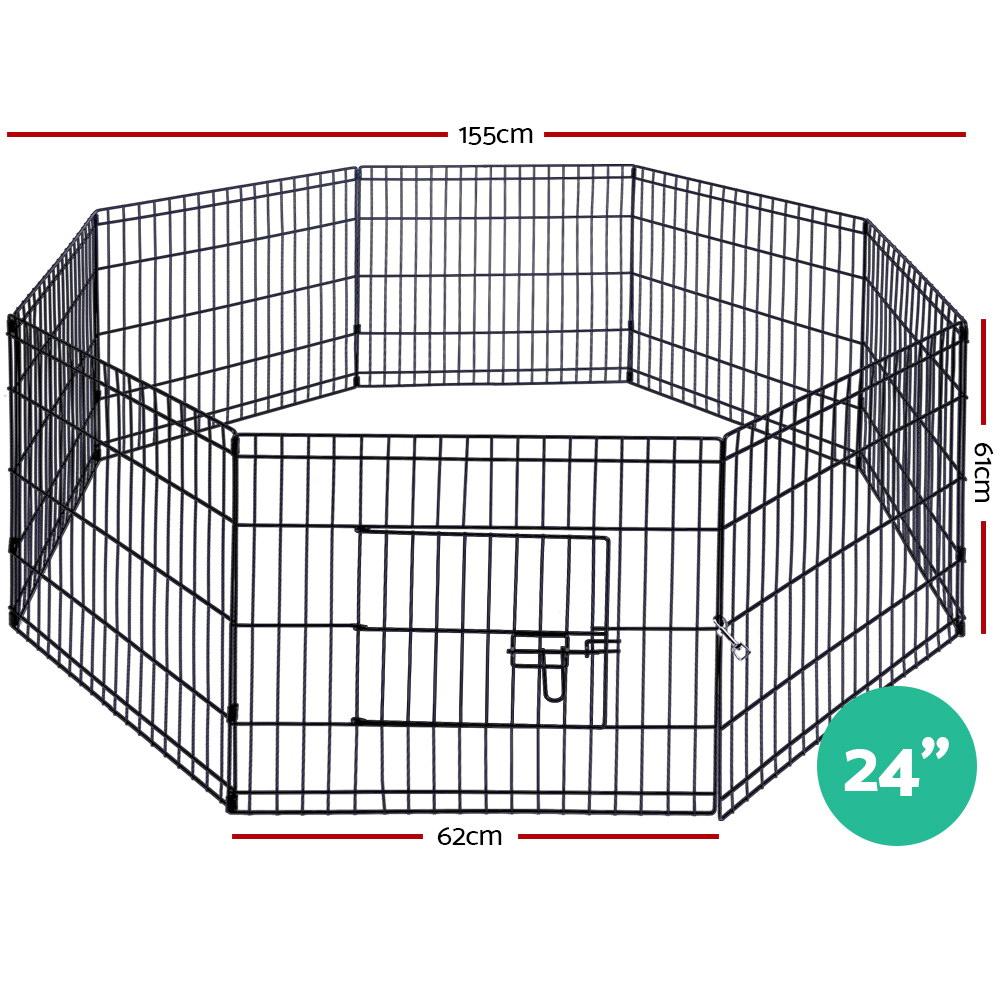 i.Pet 24" 8 Panel Dog Playpen Pet Fence Exercise Cage Enclosure Play
