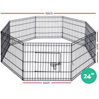 i.Pet 24" 8 Panel Dog Playpen Pet Fence Exercise Cage Enclosure Play