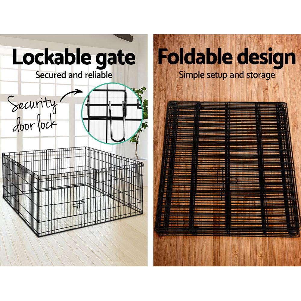 i.Pet 24" 8 Panel Dog Playpen Pet Fence Exercise Cage Enclosure Play