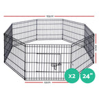 i.Pet 2X24" 8 Panel Pet Dog Playpen Puppy Exercise Cage Enclosure