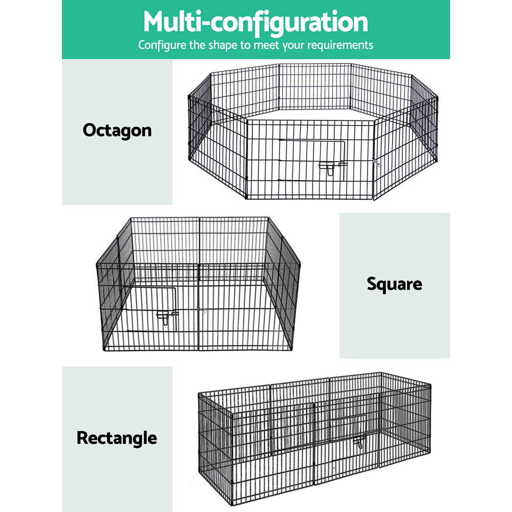 i.Pet 2X24" 8 Panel Pet Dog Playpen Puppy Exercise Cage Enclosure