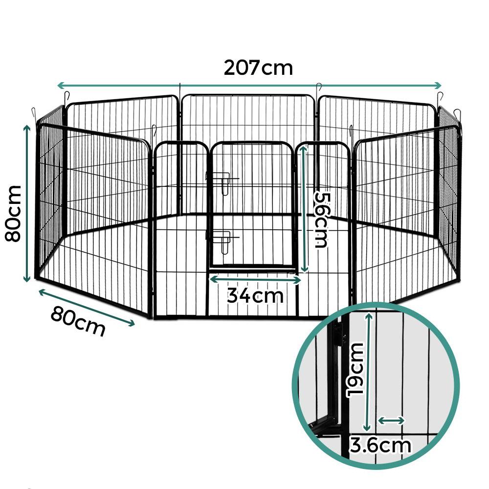 i.Pet 32" 8 Panel Dog Playpen Pet Exercise Cage Enclosure Fence Play