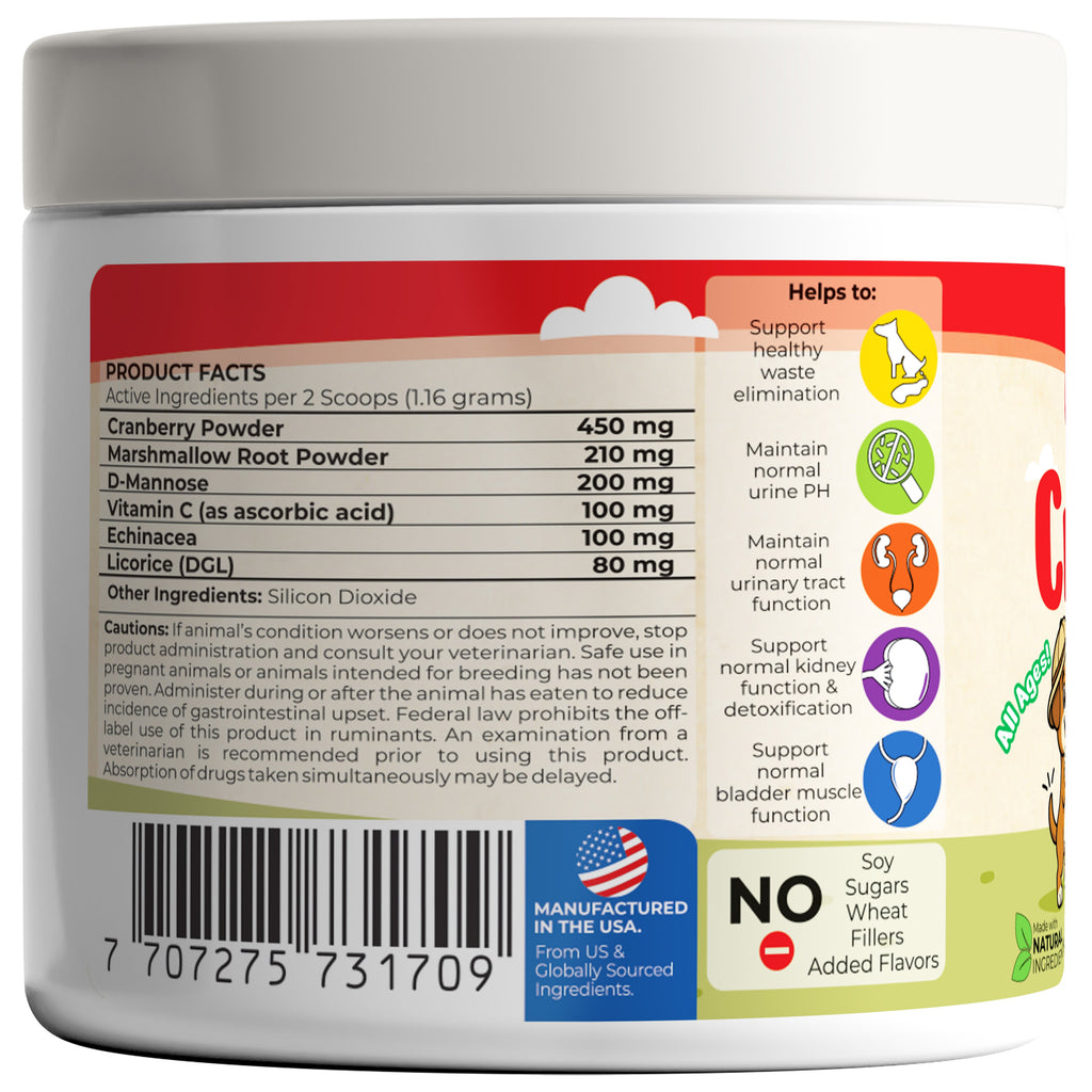Cranberry for Dogs | Urinary Tract Support | 173 Scoops
