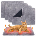 Maasechs 4 Pack Self Warming Cat Bed Pad Self Heating Extra Thermal Cat and Dog Bed Mat 14 x 19.5 Inches Reflects Body Washable Pet Heating Pad Blanket for Cage Indoor Outdoor