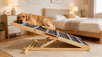 Adjustable Solid Wood Dog Ramp with 6 Height Settings and Non-Slip