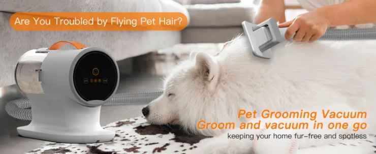Pet Multifunctional Hair Grooming & Vacuum Cleaner, 600W, White