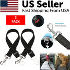 2-Pack Pet Safety Seatbelt — Adjustable Car Harness Lead