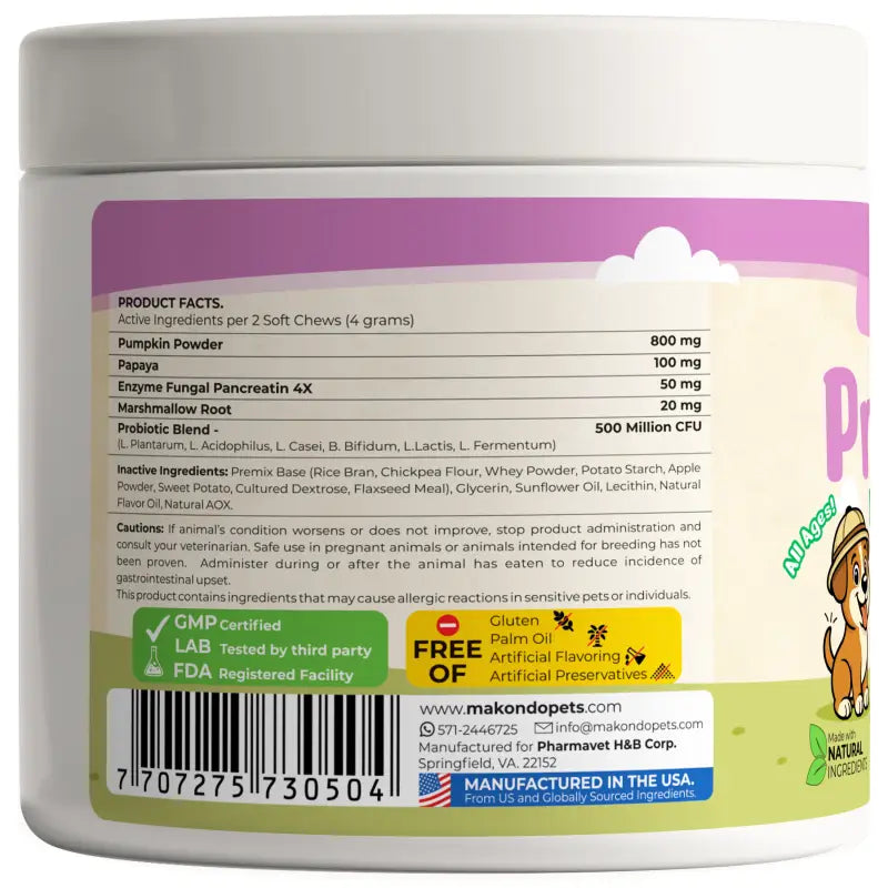 Dog Probiotics Digestive Enzymes | 120 Soft Chews
