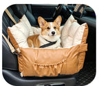 Waterproof Dog Car Seat Bed 2 In 1 Convertible Pet Travel Carrier Safety Booster Seat With Storage Pocket Washable Anti Slip Puppy Car Bed For Small Medium Dogs Reversible 2 Sided Design