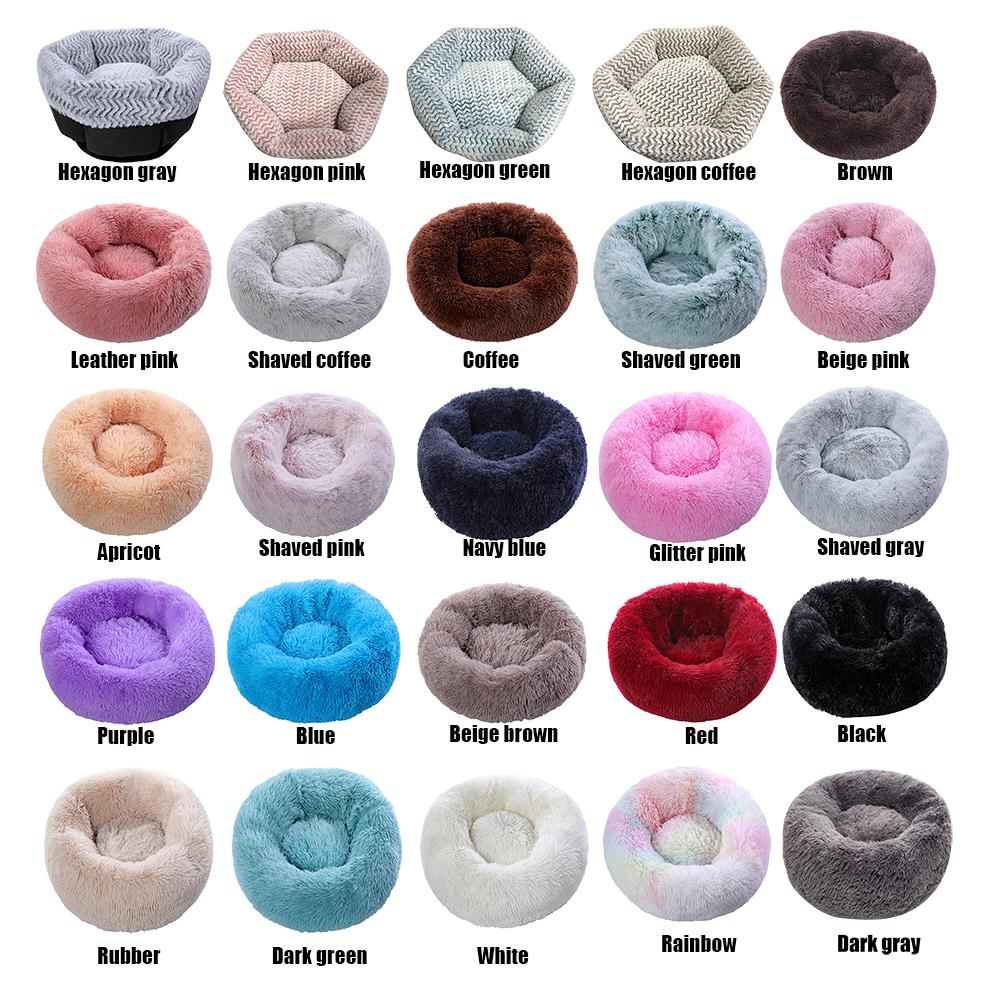 Large dog bed round washable pets bed winter warm sleeping plush dog